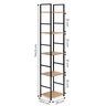 ModernHome Drvena polica sa metalnim okvirom u LOFT stilu, 5 nivoa, u boji hrasta - CWJ3024144L WO