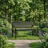 MULTIGARDEN Metalna baštenska klupa 120×50 cm sa rešetkastim naslonom, crna - WYI-XG201