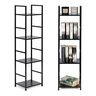 ModernHome Drvena polica sa metalnim LOFT okvirom, 4 nivoa, crna - CWJ3024112L BLK