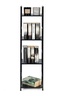 ModernHome Drvena polica sa metalnim LOFT okvirom, 4 nivoa, crna - CWJ3024112L BLK
