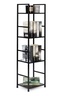 ModernHome Drvena polica sa metalnim LOFT okvirom, 4 nivoa, crna - CWJ3024112L BLK