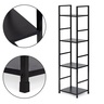 ModernHome Drvena polica sa metalnim LOFT okvirom, 4 nivoa, crna - CWJ3024112L BLK
