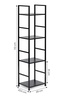 ModernHome Drvena polica sa metalnim LOFT okvirom, 4 nivoa, crna - CWJ3024112L BLK