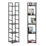 ModernHome Drvena polica sa metalnim okvirom u LOFT stilu, 5 nivoa, crna- CWJ3024144L BLK