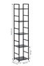 ModernHome Drvena polica sa metalnim okvirom u LOFT stilu, 5 nivoa, crna- CWJ3024144L BLK