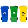 ModernHome Set 3 kante za đubre - 120 L (3 boje), gumirani točkovi – papir, staklo, plastika MO-120G-8-9-13