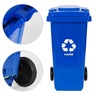 ModernHome Set 3 kante za đubre - 120 L (3 boje), gumirani točkovi – papir, staklo, plastika MO-120G-8-9-13