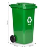 ModernHome Set 3 kante za đubre - 120 L (3 boje), gumirani točkovi – papir, staklo, plastika MO-120G-8-9-13