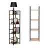 ModernHome Drvena polica sa metalnim LOFT okvirom, 4 nivoa, u boji hrasta - CWJ3024112L WO