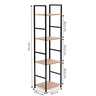 ModernHome Drvena polica sa metalnim LOFT okvirom, 4 nivoa, u boji hrasta - CWJ3024112L WO