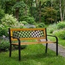 MULTIGARDEN Drvena baštenska klupa sa rešetkastim naslonom 118×52 cm - WYI-XG2090