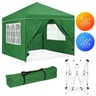 MULTIGARDEN Baštenski šator/paviljon 3×3 m, automatski rasklopiv, sa 4 bočne stranice zeleni – PAW-3X3-A-4W-GR
