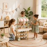 KINDER HOME Dečiji drveni stalak prodavnica sladoleda na točkovima, Montesori igračka W10A273