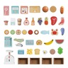 KINDER HOME Dečija drvena prodavnica 2 u 1, kuhinja, postolje, police, tabla i dodatna oprema W10A222B