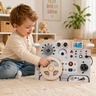 KINDER HOME Dečjia drvena tabla Autić, volan sa dugmićima i zvucima, Montesori igračka W12D769