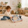 KINDER HOME Dečjia drvena tabla Autić, volan sa dugmićima i zvucima, Montesori igračka W12D769