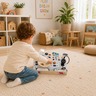 KINDER HOME Dečjia drvena tabla Autić, volan sa dugmićima i zvucima, Montesori igračka W12D769