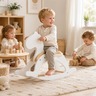 KINDER HOME Dečiji drveni konj za ljuljanje, beli, puno drvo, Montesori igračka W16D163