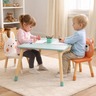 KINDER HOME Dečiji drveni sto sa 2 stolice – Medved i Zeka, set za igru i učenje V08G410B