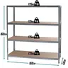 SuperHome 160x160x40cm 4x175kg Metalna Montažna Polica