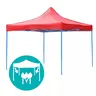 Paviljon sa Mehanizmom 3x3m Crveni Tri Stranice