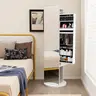 Okretno Ogledalo sa Čivilukom i LED Ormarićem Beli