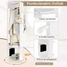 Okretno Ogledalo sa Čivilukom i LED Ormarićem Beli