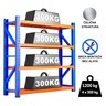 ePRO metalna montažna polica professional 200x200x60cm, metal-metal, 1.200kg (4x300kg) plava-narandžasta