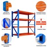 ePRO metalna montažna polica professional 200x200x60cm, metal-metal, 1.200kg (4x300kg) plava-narandžasta
