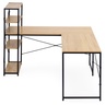 ModernHome Ugaoni radni sto sa policama, 4 police, svetli hrast, loft dizajn – TH-CD-6-16