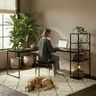 ModernHome Ugaoni radni sto sa policama – Black LOFT TH-CD-1