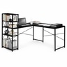 ModernHome Ugaoni radni sto sa policama – Black LOFT TH-CD-1