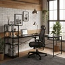 ModernHome Ugaoni radni sto sa policama – Black LOFT TH-CD-1