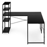ModernHome Ugaoni radni sto sa policama – Black LOFT TH-CD-1