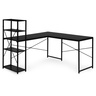 ModernHome Ugaoni radni sto sa policama – Black LOFT TH-CD-1