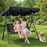 MULTIGARDEN Baštenska ljuljaška za 3 osobe sa tendom – Black YIT-4006T-1