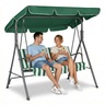 MULTIGARDEN Baštenska ljuljaška za 3 osobe sa tendom – Green/White YIT-4006-9-5