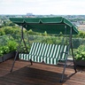MULTIGARDEN Baštenska ljuljaška za 3 osobe sa tendom – Green/White YIT-4006-9-5