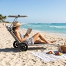 MULTIGARDEN Sklopiva ležaljka za plažu sa točkovima i tendom – Grey SMI-LG052-4