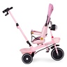ECO TOYS Tricikl za decu sa rotirajućim sedištem, gurajućim rukohvatom i tendom pink WQL-186 PINK