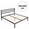 ModernHome Krevet sa metalnim ramom 190 × 200 cm, podnicom i uzglavljem, crni – GIC-BF01