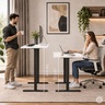 ModernHome Električni radni sto 140 × 60 cm sa podesivom visinom 72–118 cm, bela radna ploča – JSD-C5-1-5